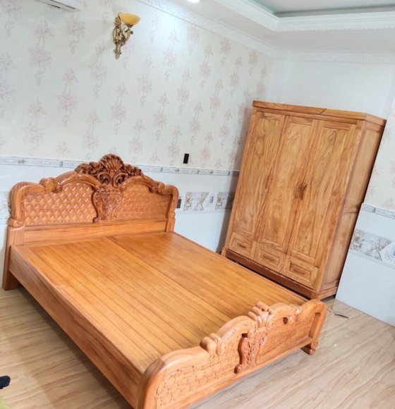 Combo phòng ngủ gỗ gõ đỏ GĐ 0.26