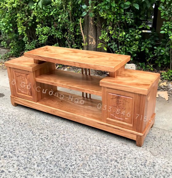 Kệ Tivi Gỗ Hương Xám 1m6 Cao Cấp