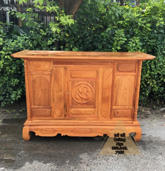 Tủ Thờ Gỗ Gõ Đỏ Mẫu Chữ Thọ - 1m97 