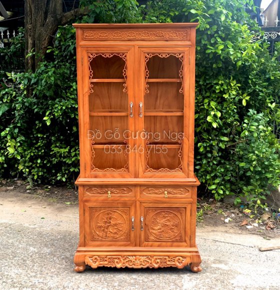 Tủ Rượu Vuông 1m Gỗ Gõ Đỏ 