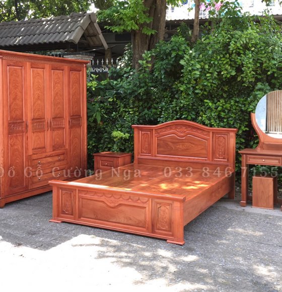 Bộ Combo Phòng Ngủ Gỗ Hương ĐÁ 24