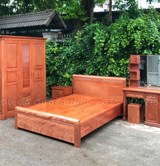 Bộ combo phòng ngủ gỗ Xoan Đào Lào - XĐ 11