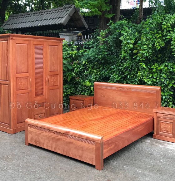 Bộ combo phòng ngủ gỗ Xoan Đào Lào - XĐ 12