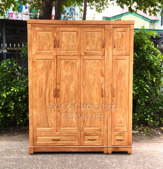 Tủ Áo Gỗ Gõ Đỏ 2mx2m6 ( Hàng Đặt )