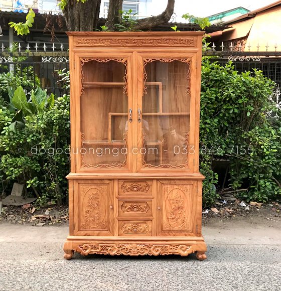 Tủ Rượu Vuông 1m2 Gỗ Gõ Đỏ 