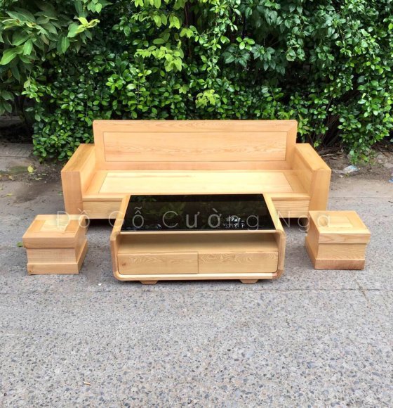 Bộ Sofa Gỗ Sồi Nga 1 Văng - 2m 