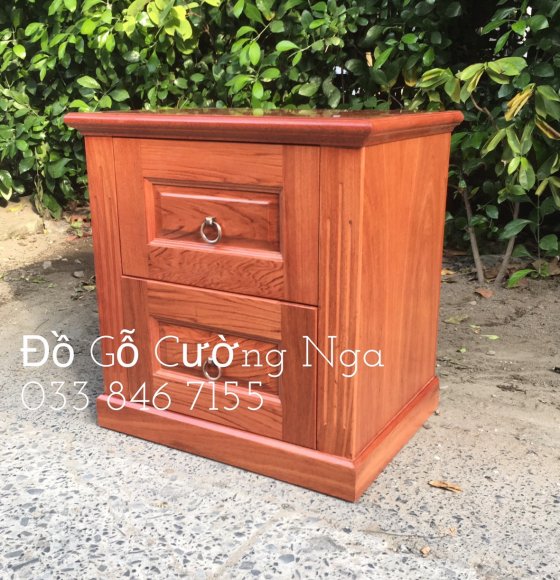 Táp Đầu Giường Gỗ Hương Đá - 2 Ô Kéo 