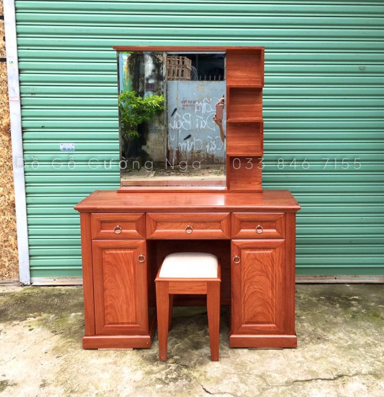 Bàn Trang Điểm Gỗ Hương Đá 1m1 - Mẫu zz 