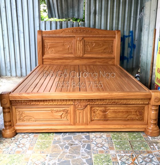 Giường Ngủ Gỗ Gõ Đỏ GN 125.1