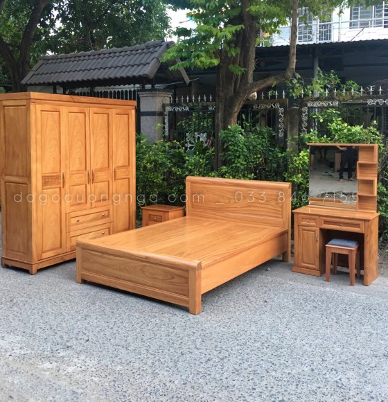 Combo phòng ngủ gỗ gõ đỏ GĐ 0.20 