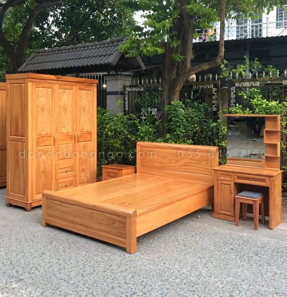 Combo phòng ngủ gỗ gõ đỏ GĐ 0.21