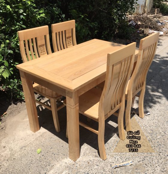 Bộ bàn ăn 4 ghế gỗ sồi nga SN 02