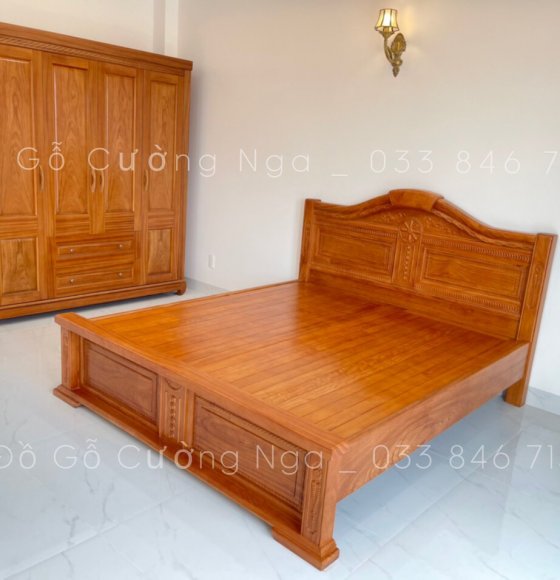 Combo phòng ngủ gỗ gõ đỏ GĐ 0.24