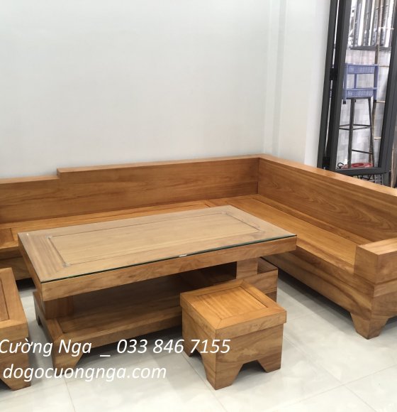 Bộ Sofa Gỗ Gõ Đỏ  2m82x2m12- Vế Trái