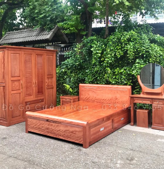 Combo phòng ngủ gỗ xoan đào XĐ 0.13