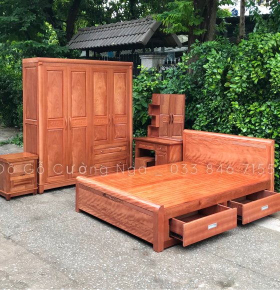 Combo phòng ngủ gỗ xoan đào XĐ 0.20
