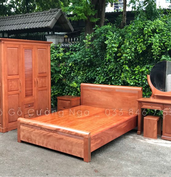 Combo phòng ngủ gỗ xoan đào XĐ 0.34