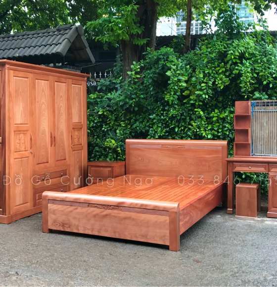 Combo phòng ngủ gỗ xoan đào XĐ 0.36
