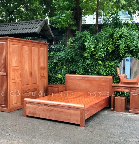 Combo phòng ngủ gỗ xoan đào XĐ 0.37