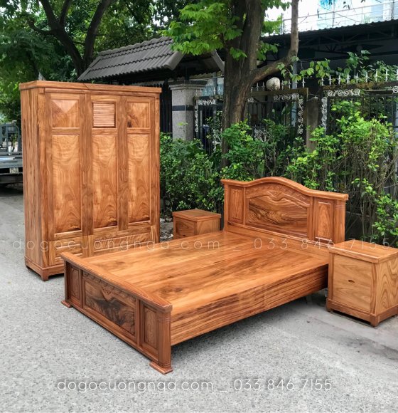 Combo phòng ngủ gỗ hương xám HX 0.7