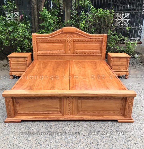 Giường Gỗ Gõ Đỏ Phản Liền 