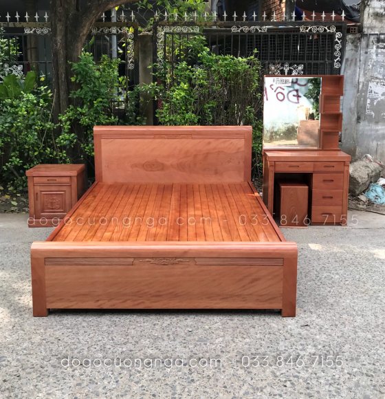 Giường gỗ xoan đào GN 02
