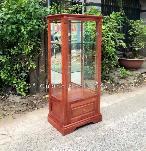 Tủ Rượu Gỗ Xoan Đào Vuông 65cm Cao Cấp 