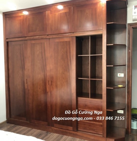 Tủ quần áo gỗ Cẩm cao cấp trả khách