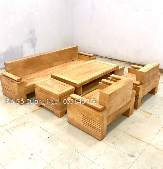 Bộ Bàn Ghế Sofa Gỗ Gõ Đỏ Mẫu Đối Trứng