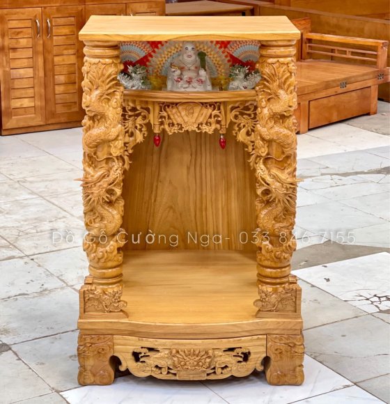 Bàn Thờ Ông Địa Thần Tài Gỗ Gõ Đỏ Cao Cấp 