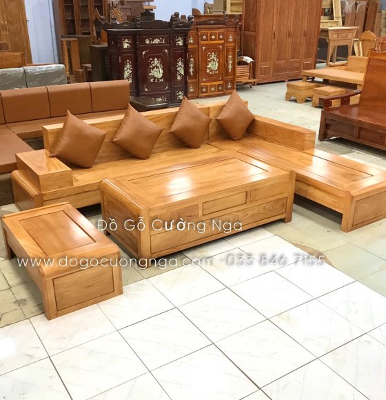 Sofa Gỗ Gõ Đỏ 2m82x2m12  - Vế Phải 