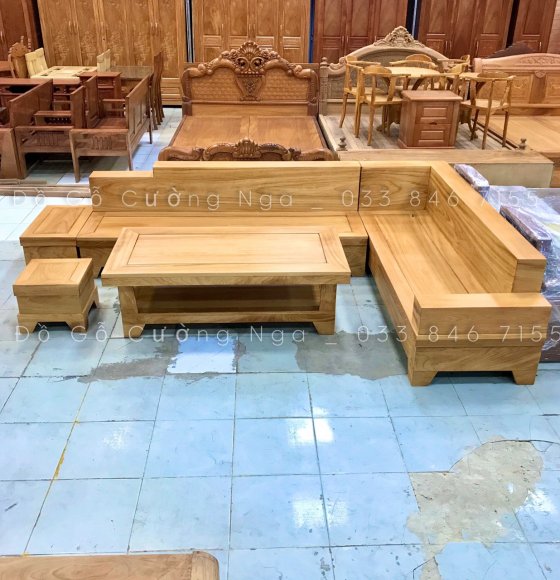 Bộ Bàn Ghế Sofa Gỗ Gõ Đỏ  2m82x2m12- Vế Phải 