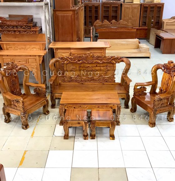 Salon Gỗ Tràm Bông Vàng Tay 12 Trạm Nghê Phượng 