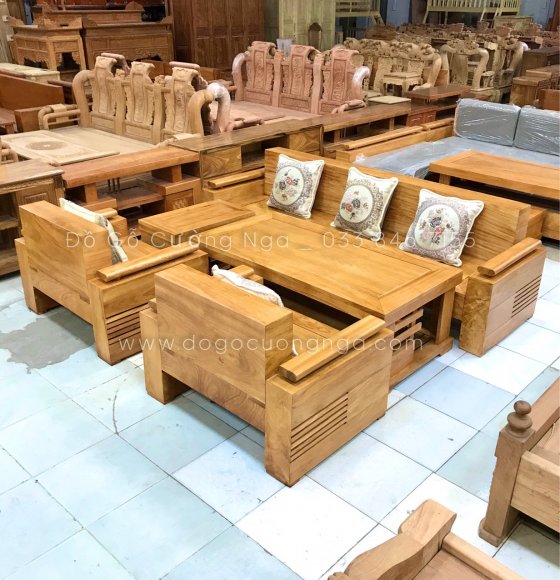 Bộ Bàn Ghế Sofa Gỗ Gõ Đỏ Mẫu Đối Trứng 6 Món Kèm GốiTựa 