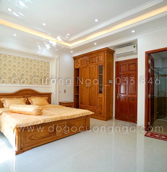 Tổng hợp những mẫu combo phòng ngủ gỗ gõ đỏ GĐ 0.23