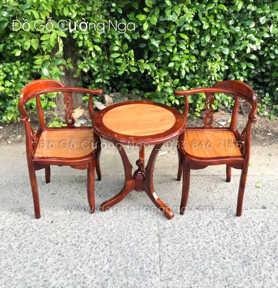 Bộ Bàn Trà 2 Ghế Gỗ Tràm 