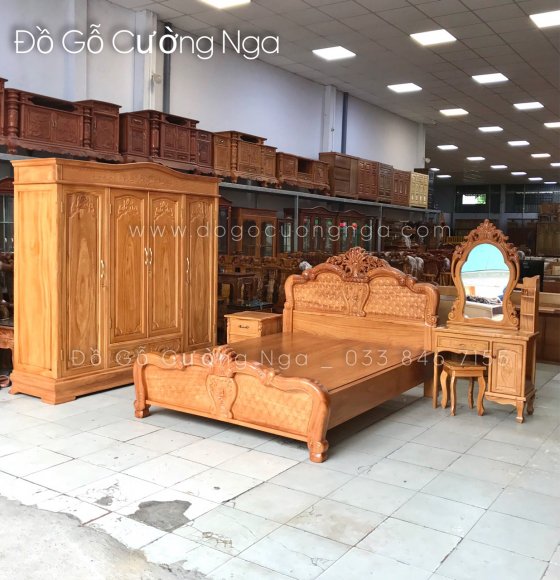 Bộ combo phòng ngủ gỗ gõ đỏ GĐ 01 