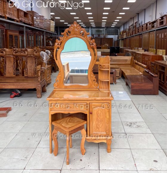 Bàn Trang Điểm Gỗ Gõ Đỏ Mẫu Nữ Hoàng 