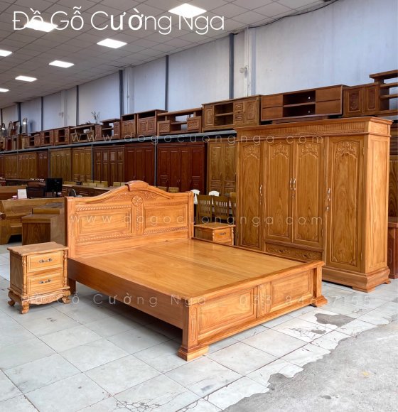 Combo Phòng Ngủ Gỗ Gõ Đỏ 34.3