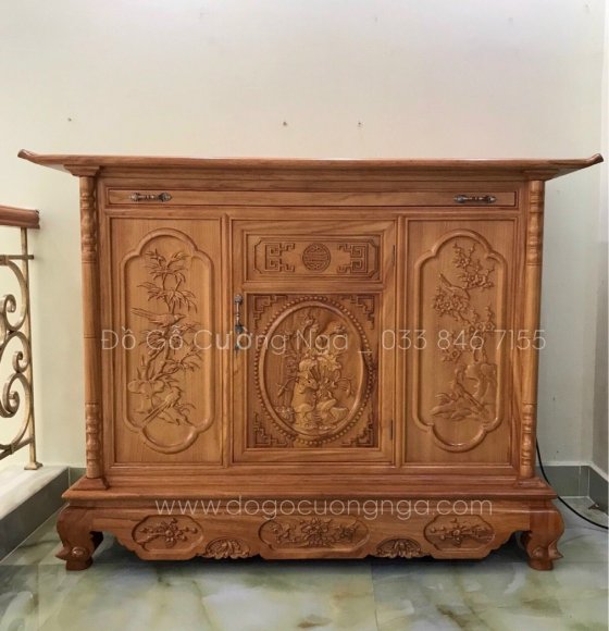 Tủ thờ gỗ Gõ Đỏ 1m53 giao khách - Phú Nhuận 