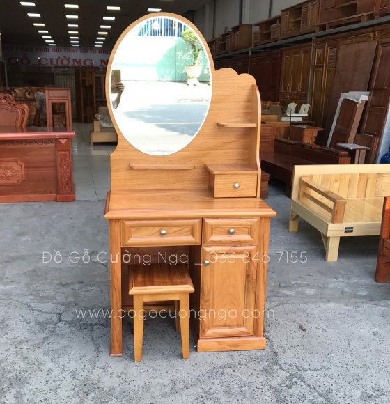Bàn trang điểm gỗ gõ đỏ 80cm - giường hộp hiện đại 