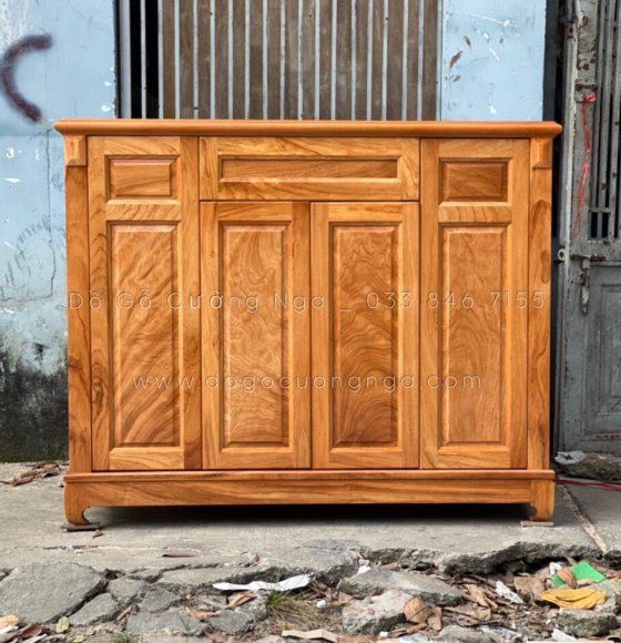 Tủ giày dép gỗ gõ đỏ cao cấp  4 cánh 1m2 