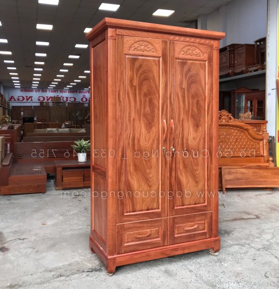 Tủ Áo 2 Cánh Gỗ Hương Đá Cao Cấp Đẹp Giá Rẻ 