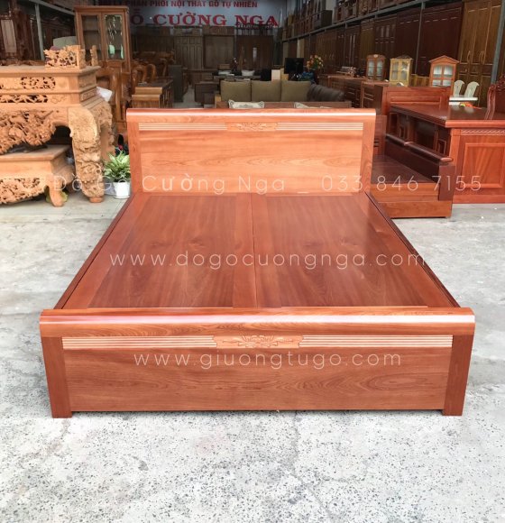 Giường gỗ xoan đào cao cấp  - vạt phản liền 