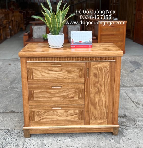 Tủ nhật ngăn kéo gỗ Hương Xám 1m hiện đại 