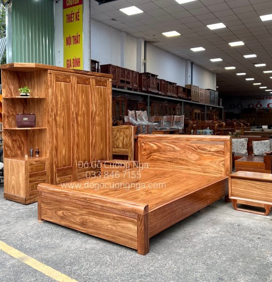 Bộ giường tủ phòng ngủ gỗ Hương Xám CB 0148