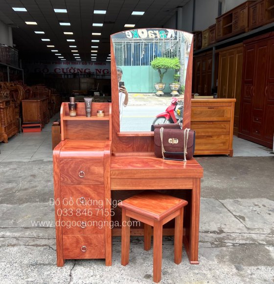 Bàn trang điểm gỗ cẩm 90cm hiện đại