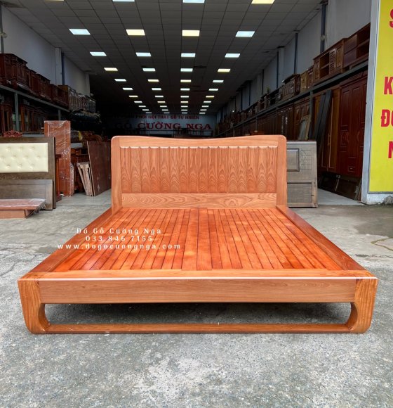 Giường nhật gỗ xoan đào hiện đại - phản thưa 