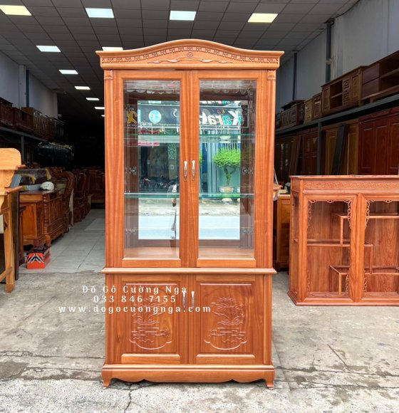 Tủ rượu gỗ xoan đào vuông 1m hiện đại TR 54-3 