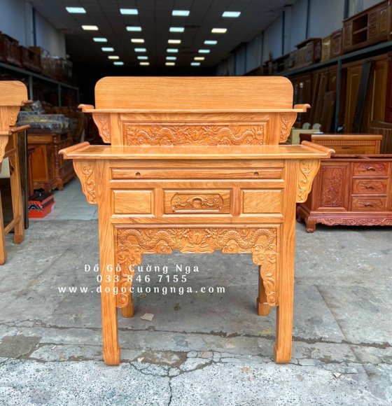 Bàn thờ gỗ gõ đỏ cao cấp 1m27 - trạm